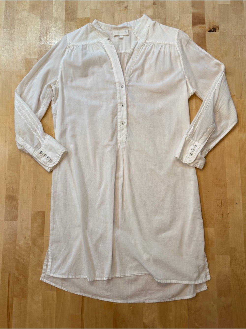 Zadig & Voltaire Sheer White Button-Front Long Sleeve Tunic